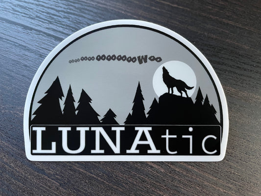 “LUNAtic” Howling Wolf Moon Enthusiast Sticker